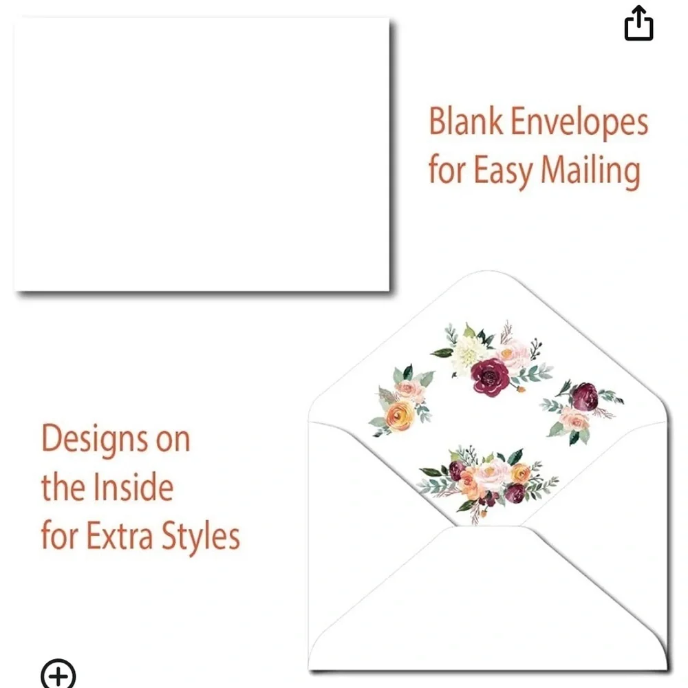 20 Floral Bridal Shower Invitations With Envelopes